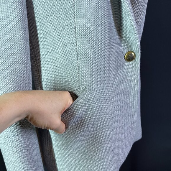 ZARA Woman Size L Fitted Textured Grey Blazer Jacket Stretch - Picture 9 of 13